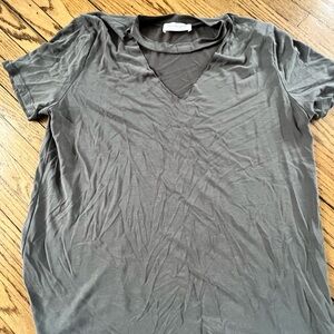 Lavender Field Gray V-Neck Women's Tee